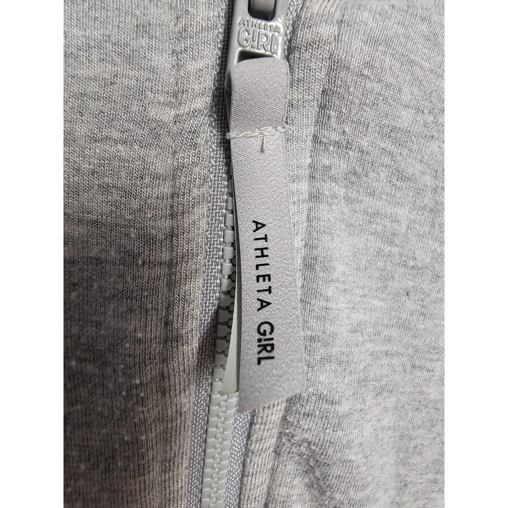 Athleta Girl gray one piece hooded jumpsuit 14 zipper thumb holes pockets - Picture 7 of 12